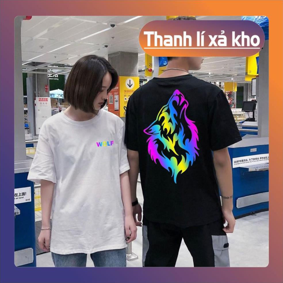 Áo Thun Phản Quang Chó Sói Hú WOLF Cotton 75%, Form rộng Unisex, nam nữ Đẹp Ken T-Shirt.
