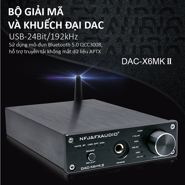 Giải Mã FX-AUDIO DAC X6 MKII - Phiên Bản 2021 -Bluetooth 5.0