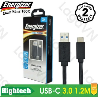 Cáp sạc Type-C Energizer HT A MALE USB-C ra USB 3.0 dài 1m-C11C3AMGBK4 cho Android (Đen)
