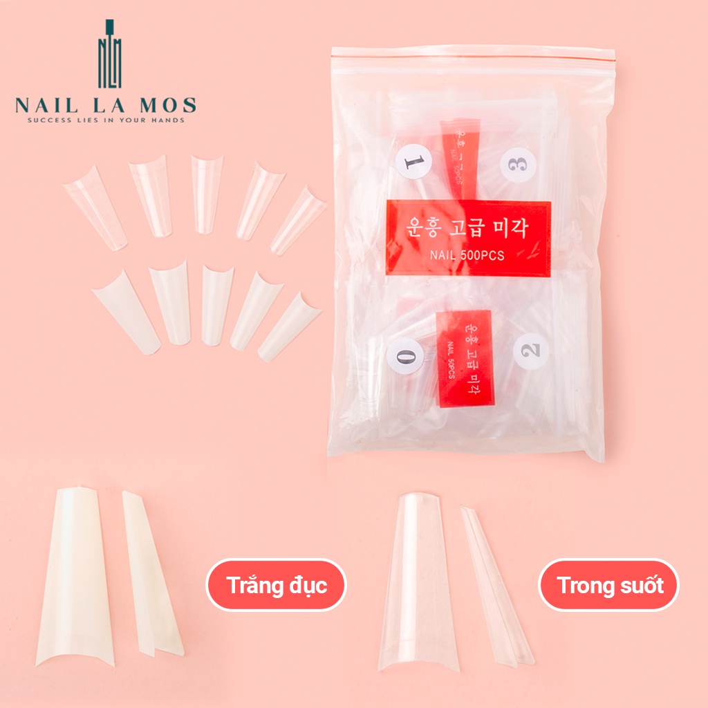 Móng nối phom thang Hàn Quốc - túi 500 móng tip phom thang chuẩn , chất liệu nhựa dẻo đủ size