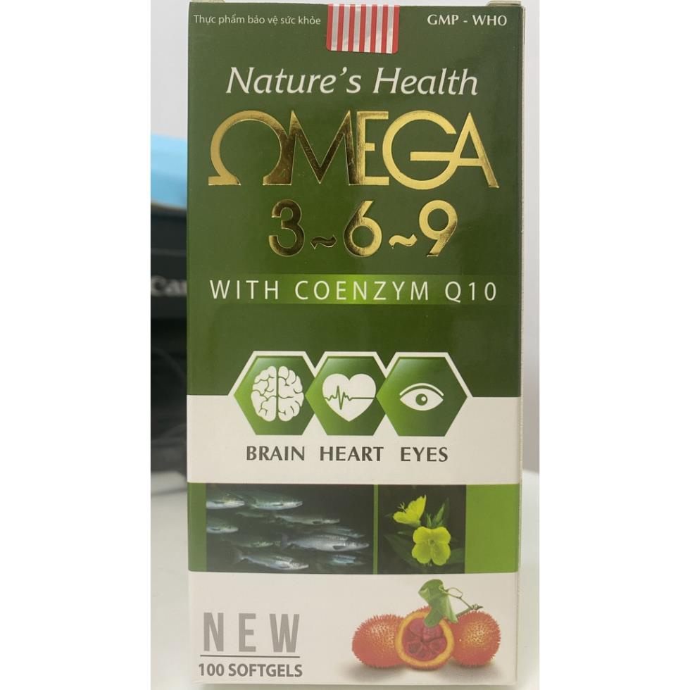 Omega 369 Giúp Tăng Cường Thị Lực.Bảo Vệ Tim Mạch,Tốt Cho Mắt.Chai 100 viên