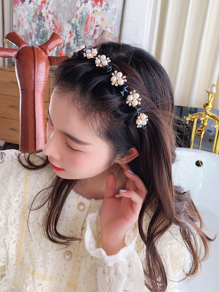Băng đô cài tóc gắn ngọc trai thời trang Hàn Quốc đáng yêu