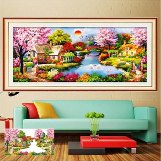 Tranh đính đá TỔ ẤM HẠNH PHÚC KT:100x50cm(khổ bé)