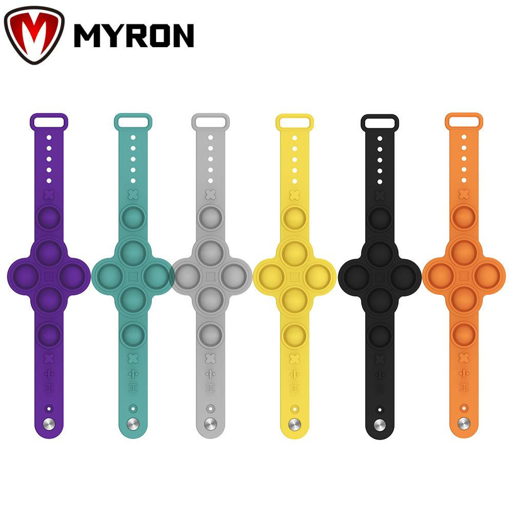 MYRON Soft Silicone Decompression Bracelet Band Toys Bubble Fidget Press Stress Relief/Multicolor