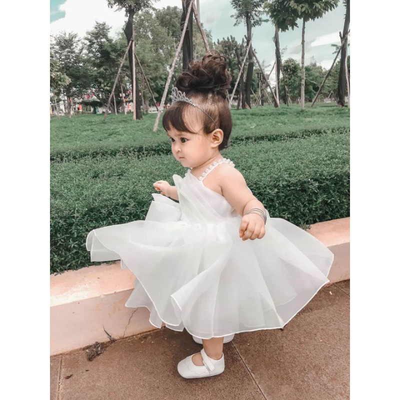 Váy công chúa thiết kế cho bé tặng kèm cài tóc