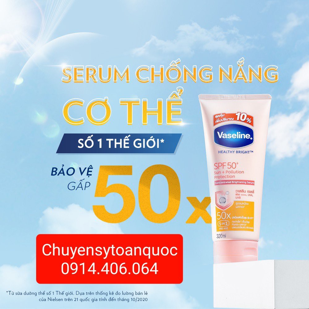 [Mã SRJULY1619 giảm 15K đơn 50K] [Kem dưỡng ẩm] Vaseline 50X - Kem dưỡng trắng và chống nắng, chống lão hóa | BigBuy360 - bigbuy360.vn