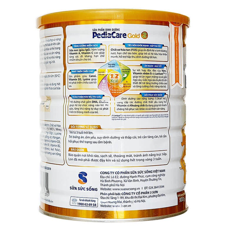 Combo 3 Lon Sữa Pediacare Gold 1 900g [Date 2023]