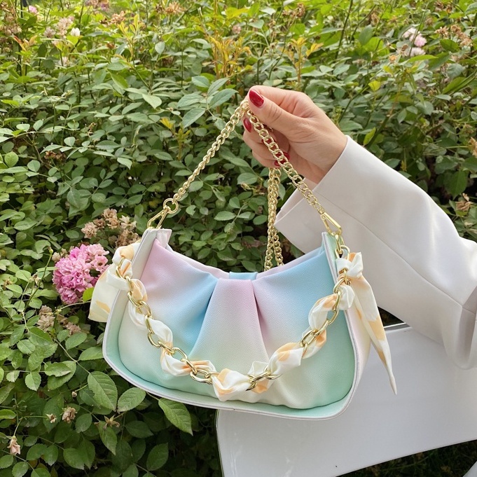 Túi đeo chéoLinh StoreTúi  kẹp nách đeo vai da pu cao cấp phối nhiều màu phong cách hàn quốc