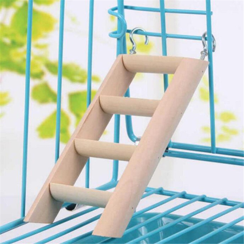 Đồ chơi thang leo có móc treo làm từ gỗ sáng tạo cho chuột hamster/sóc/chuột hamster