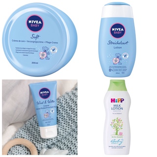 Kem dưỡng cấp ẩm cho Bé Nivea Baby Soft Creme - Hipp Milk Lotion,50ml- 200ml - 350ml, Hàng nội địa Đức