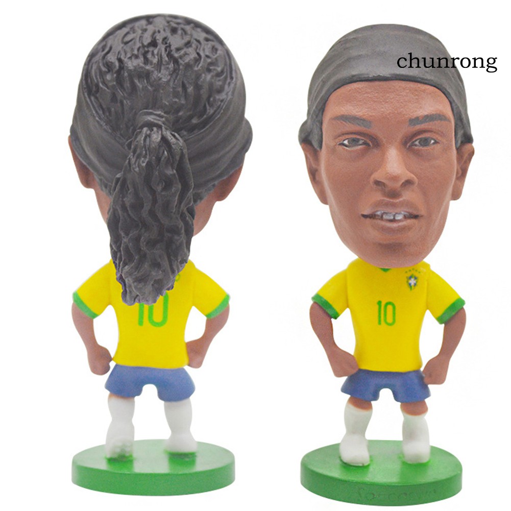 CR+1Pc Brazil Soccer Player Carlos Ronaldo PVC Action Figure Toy Desk Decor Gift