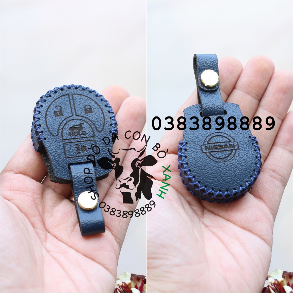 Bao Da Chìa Khoá Nissan Xtrail, Teana, Terra, Navara, Sunny chìa KHOÁ CƠ Handmade Da Thật 001