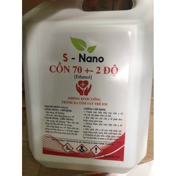 5 lít cồ.n 70-82 độ công nghiệp