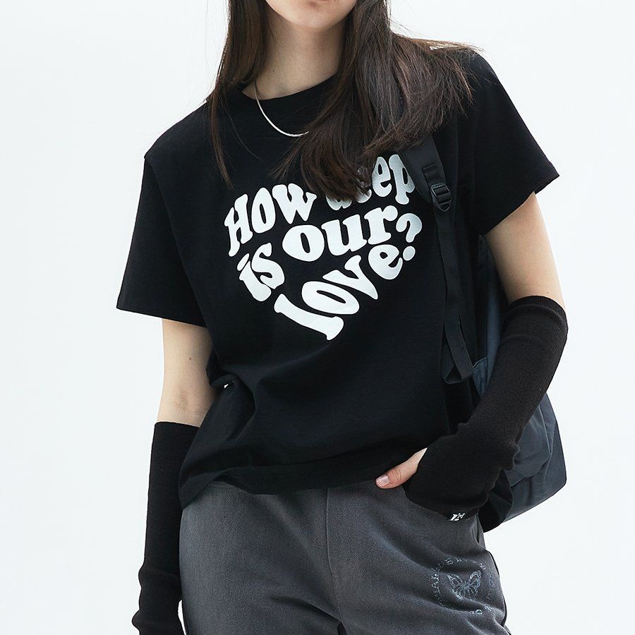 ITZY Yeji Hwang Áo Thun Cotton Tay Ngắn In Chữ Và Hình Trái Tim Thời Trang