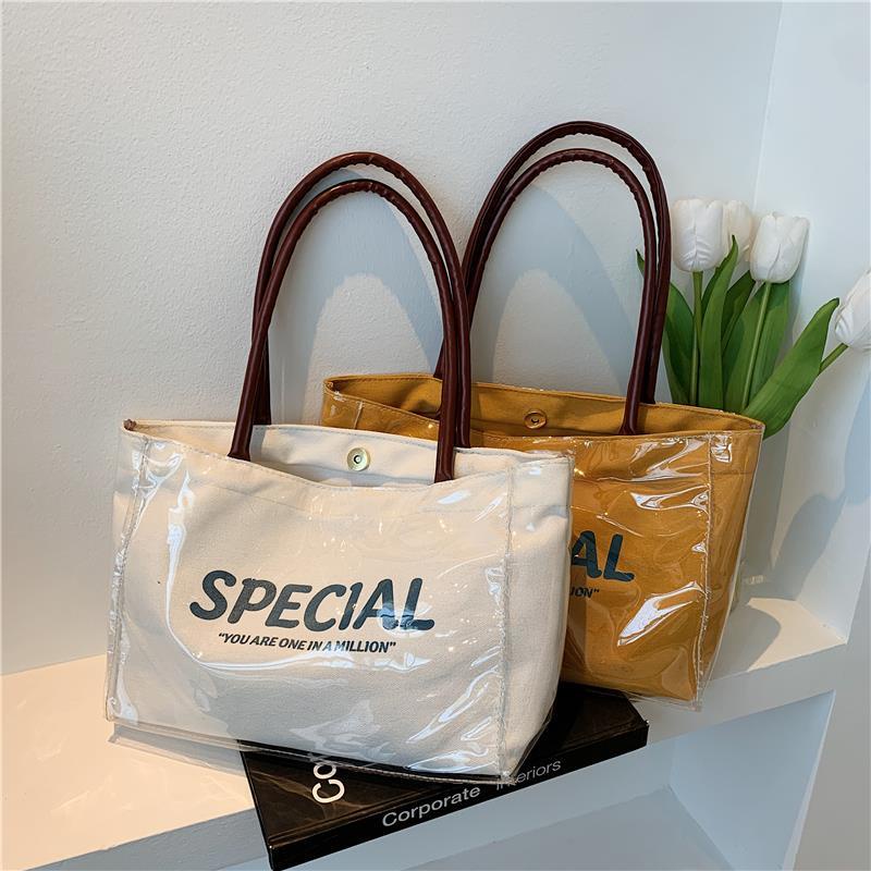 Túi xách đeo vai trong suốt sức chứa lớn phong cách Hàn Quốc thời trang cho nữ