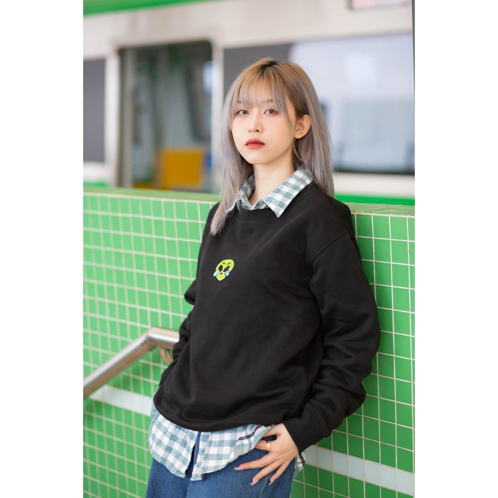 Áo Sweatshirt Unisex BOO Dáng Rộng Thêu Hình LMAO Alien OOB Cá Tính Phong Cách Gen Z Độc Đáo