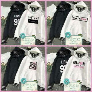 Áo hoodie cổ kẻ BLACK PINK _thiết kế và in theo yêu cầu