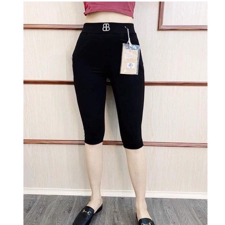 Quần legging ngố nữ nâng mông có túi cao cấp nhiều màu cạp thái chất Umì dày - Quần lửng nữ mặc ở nhà tập gym thể thao