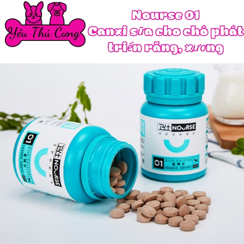 VIÊN MỀM BỔ SUNG CANXI CHÓ MÈO - NOURSE 01 200gr - YÊU THÚ CƯNG