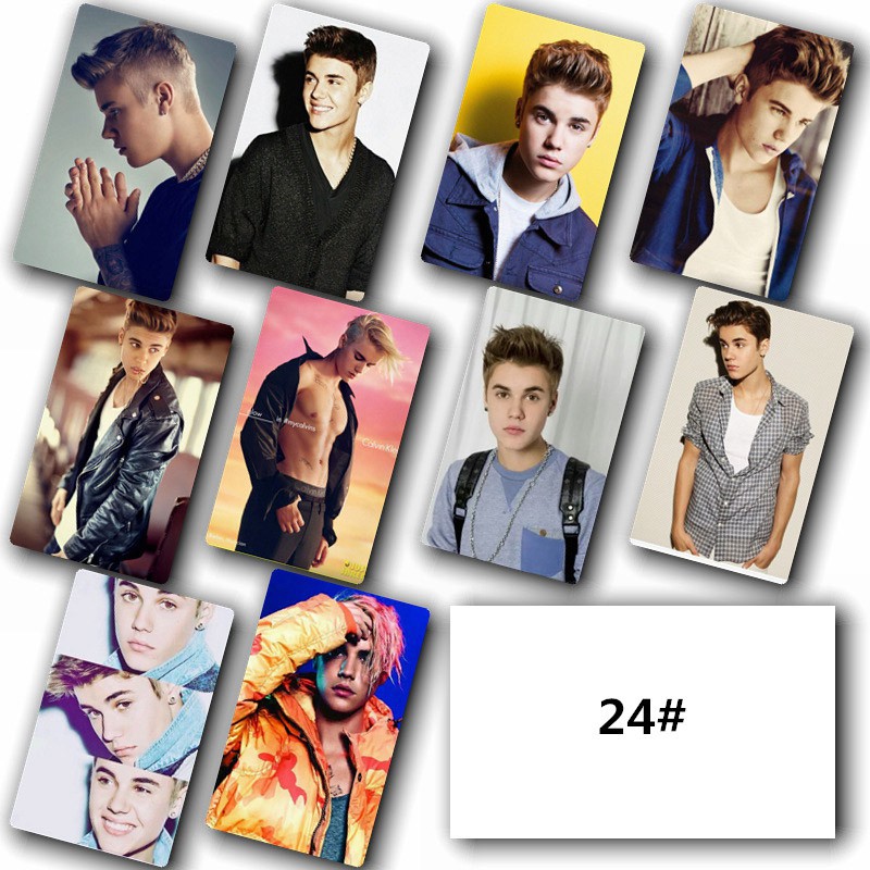 Set 10 thẻ ảnh in hình Justin Bieber