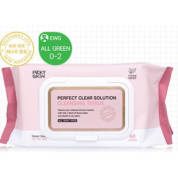 Khăn ướt tẩy trang PICKY SKIN Perfect clear solution cleansing tissue (Hàn Quôc)