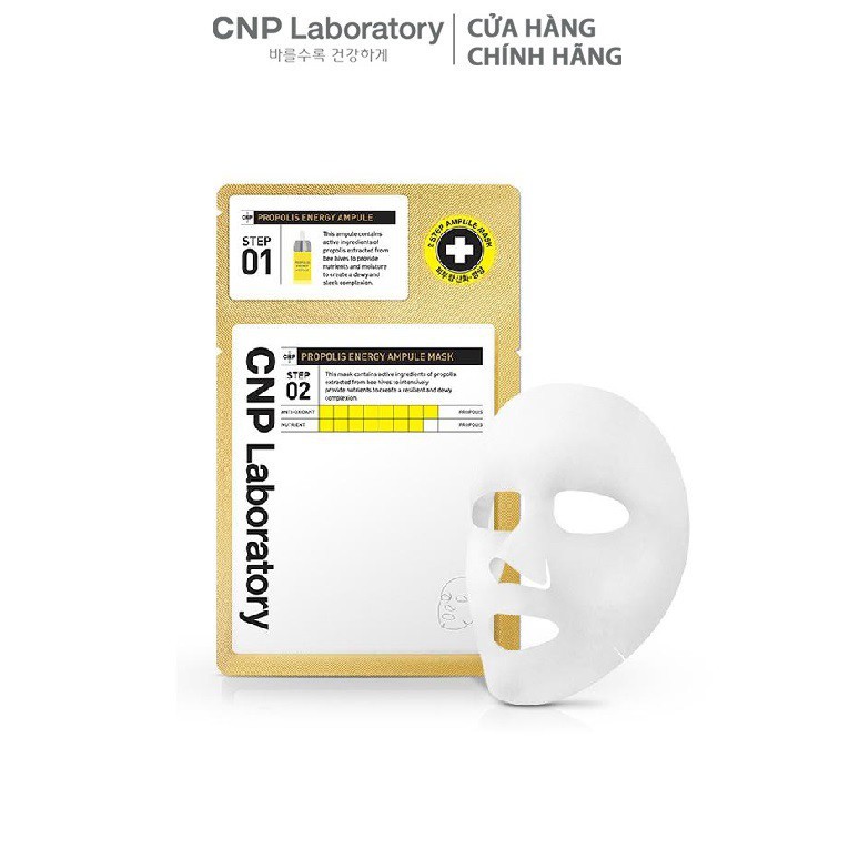 [HB Gift] Combo 2 Mặt nạ keo ong tái tạo da 2 trong 1 CNP Laboratory Propolis Energy Ampule 2-Step Mask 41.5ml