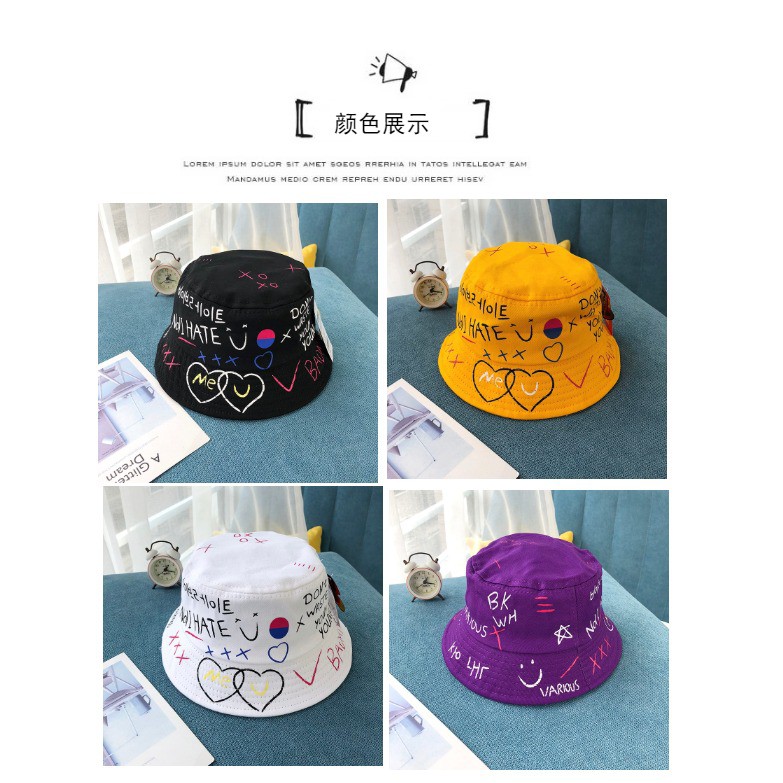 Mũ Bucket Chống Nắng Phong Cách Thời Trang Hàn Quốc Dành Cho Bé 2-5 - 4 Tuổi