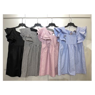 Đầm Suông Tay Cánh Tiên Cột Nơ Sau F.21