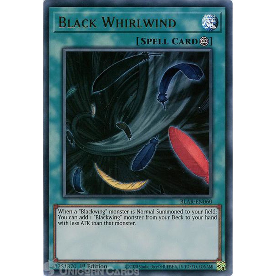 Thẻ bài YUGIOH - Black Whirlwind - BLAR-EN060 - Ultra Rare 1st Edition - Continuous Spell