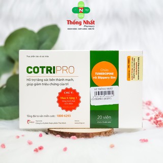 Viên uống ngừa trĩ, hỗ trợ tiêu hoá CotriPro 20 viên