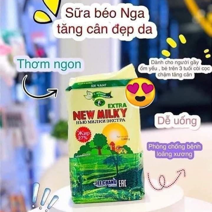 SỮA BÉO NEW MILK NGA 1KG Date t7/2023