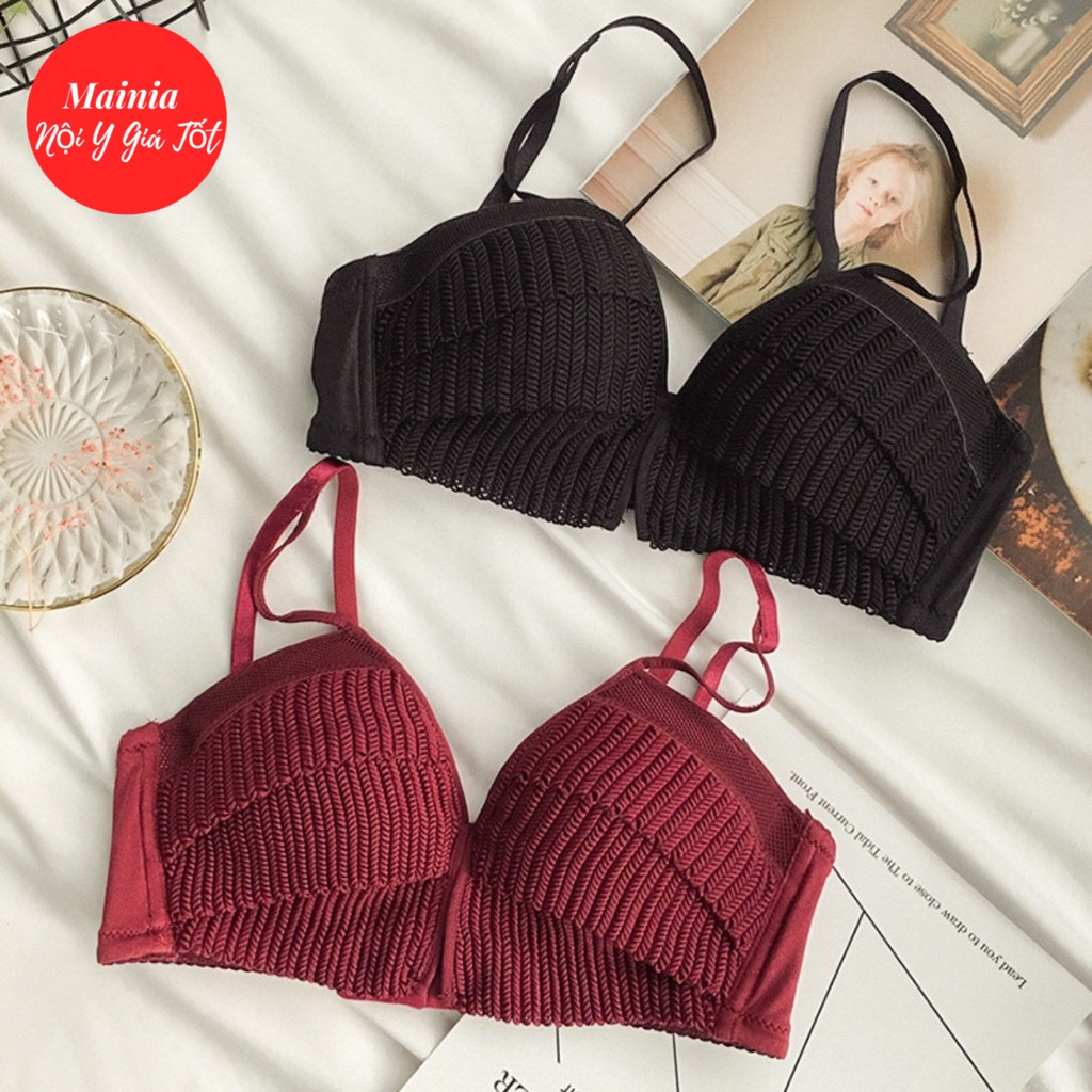 Áo Ngực Su Thông Hơi Phối Ren Đan Không Gọng Nâng Ngực Cực Xịn Xò Mainia Shop