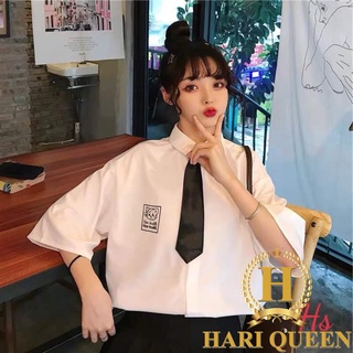 Áo sơ mi cộc tay mèo cà vạt HSU0321