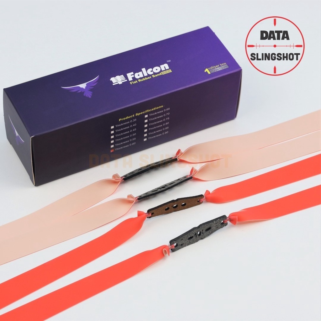 1 Bộ Dây Thun Falcon 0.55 0.6 0.65mm cột sẵn khổ thun kéo tới má Somi Full dùng cho Ná Cao Su - DATA SlingShot