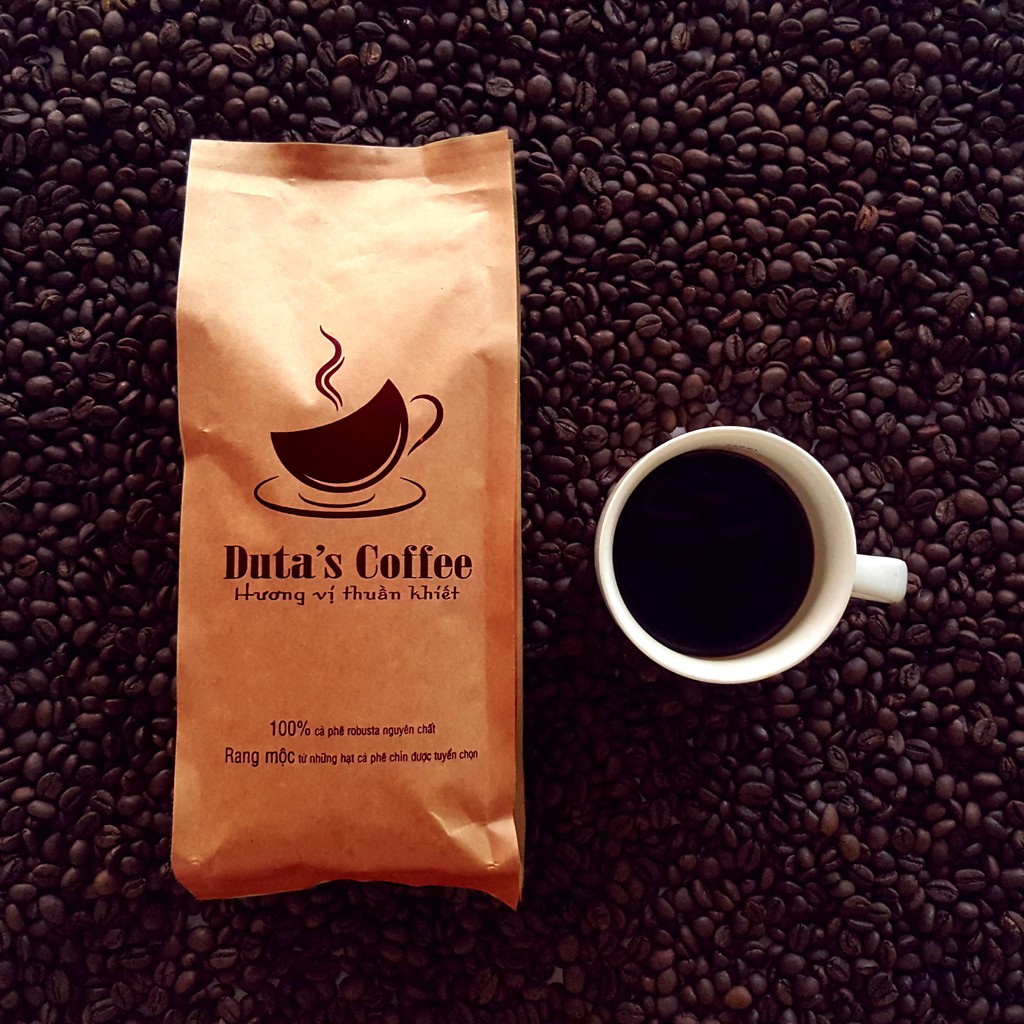 Cà phê robusta rang xay, cà phê nguyên chất - 500g - Duta's Coffee
