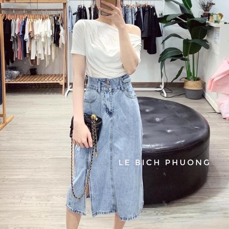 [Free Ship 50k] Chân váy bò sẻ trước 2 khuy thiết kế trẻ trung phong cách siêu dễ thương | BigBuy360 - bigbuy360.vn