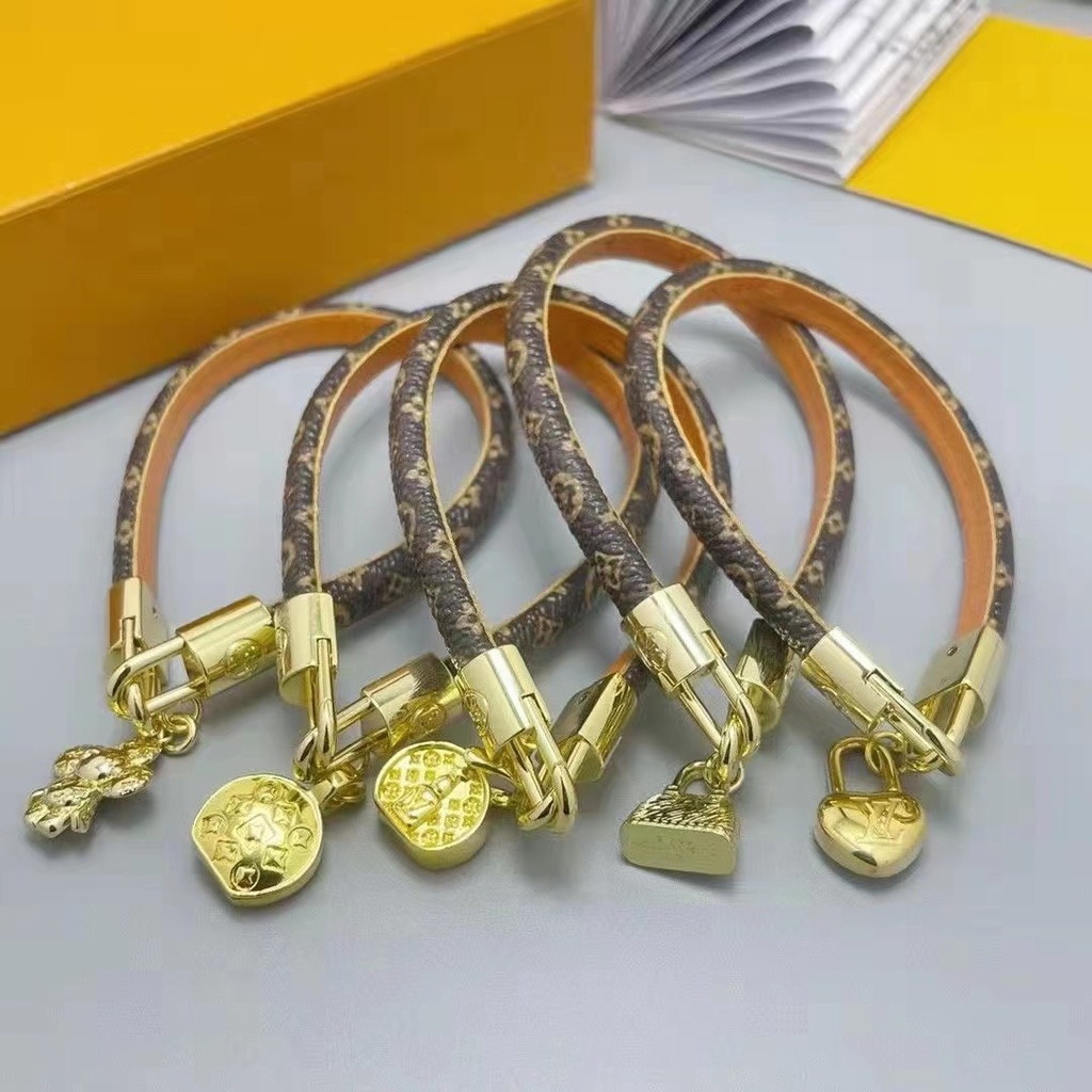 Vòng Tay Dây Da Mặt Thép Titan Không Gỉ Thời Trang Cho Cặp Đôi 18k