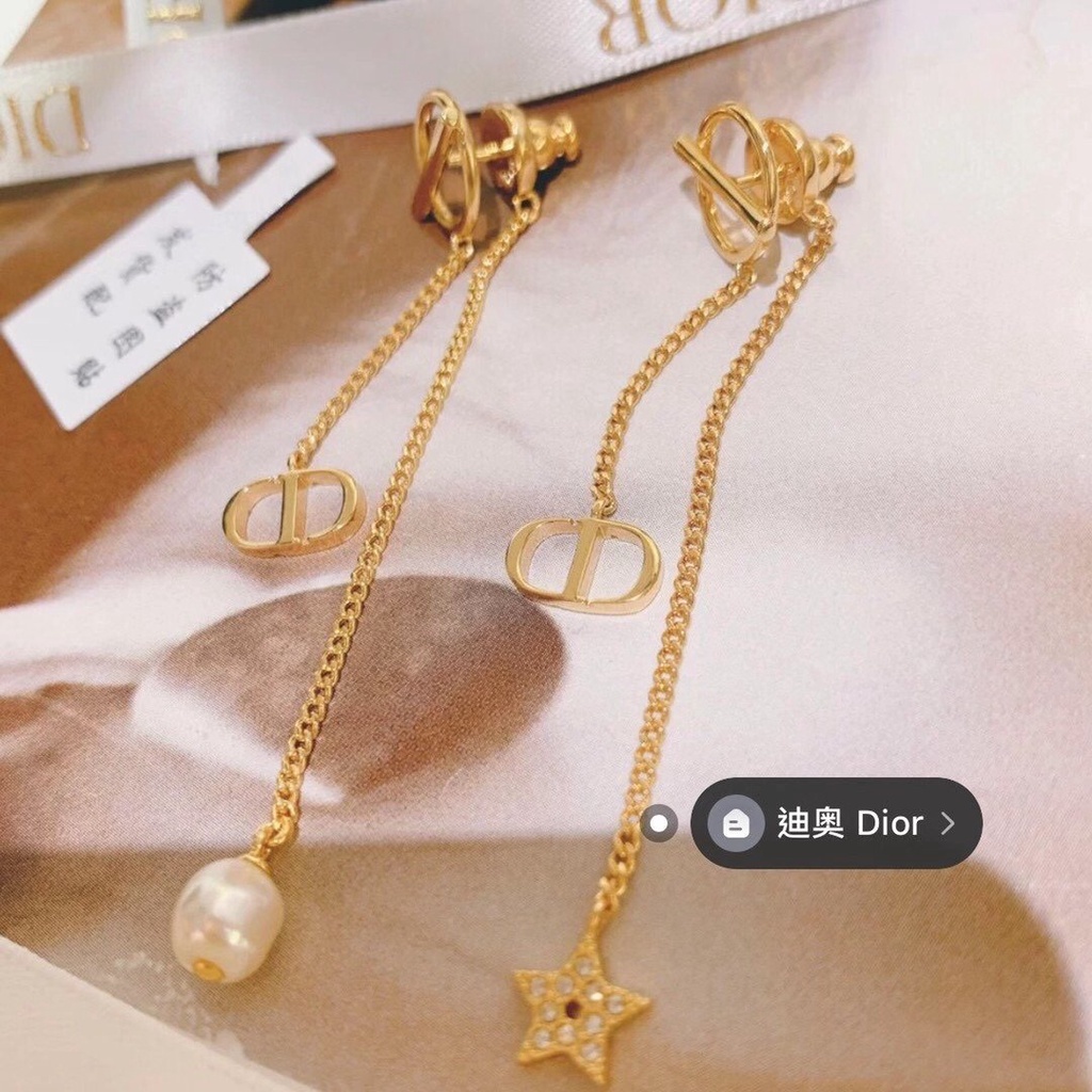 DIOR Khuyên Tai Bạc S925 Họa Tiết Chữ CD Thời Trang Dành Cho Nữ