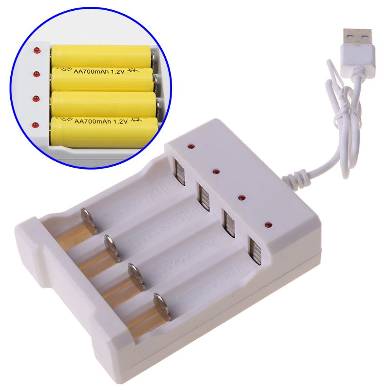 Thiết Bị Sạc Pin AA AAA 4 Cổng USB Thông Dụng