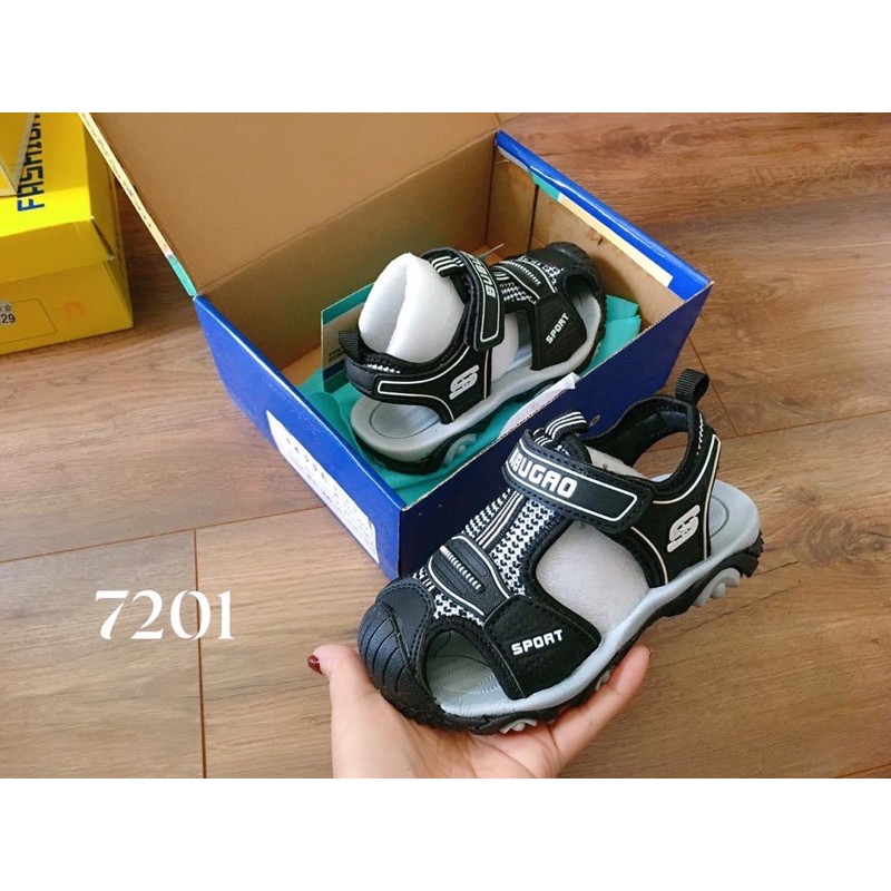 Dép rọ sandal bít mũi bé trai 3 - 16tuổi đế Eva kháng khuẩn nhanh ráo nước đi học đi biển MSP 7201