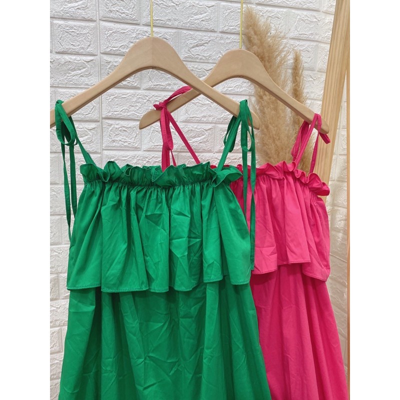 [Siêu Hot] Váy Nữ 2 Dây Bèo Hồng, Đầm 2 Dây Hồng Dáng Xoè Siêu Xinh  Có Ảnh Thật Kèm Video | BigBuy360 - bigbuy360.vn