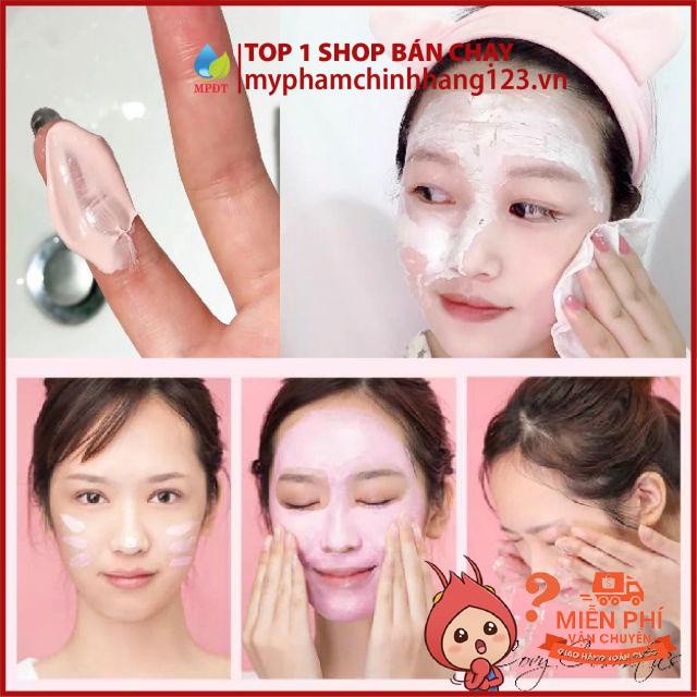 Mặt Nạ Bùn Hoa Anh Đào Trà Xanh ( Set 2 gói ) Sakura Laikou Làm Sạch Giảm Mụn Sáng Da