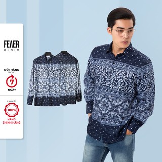 [Mã FAMALLT5 giảm 15% đơn 150K] Áo sơ nam tay dài Cổ bẻ họa tiết hoa Harmony chất Lụa chéo thoáng mát - FEAER DENIM