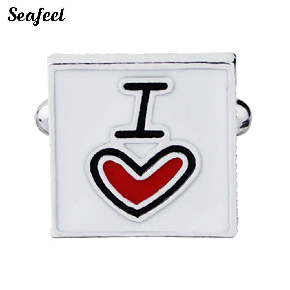 SF ✥1 Pair Fashion Men I Love My Wife Cufflinks Groom Party Shirt Accessory