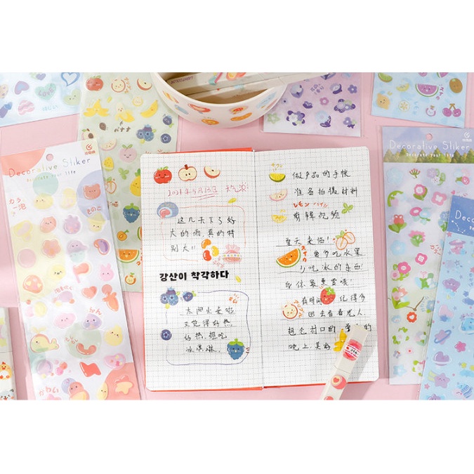 Sticker dễ thương nhiều màu sắc SK08A - Nhãn dán phong cách họa tiết cute
