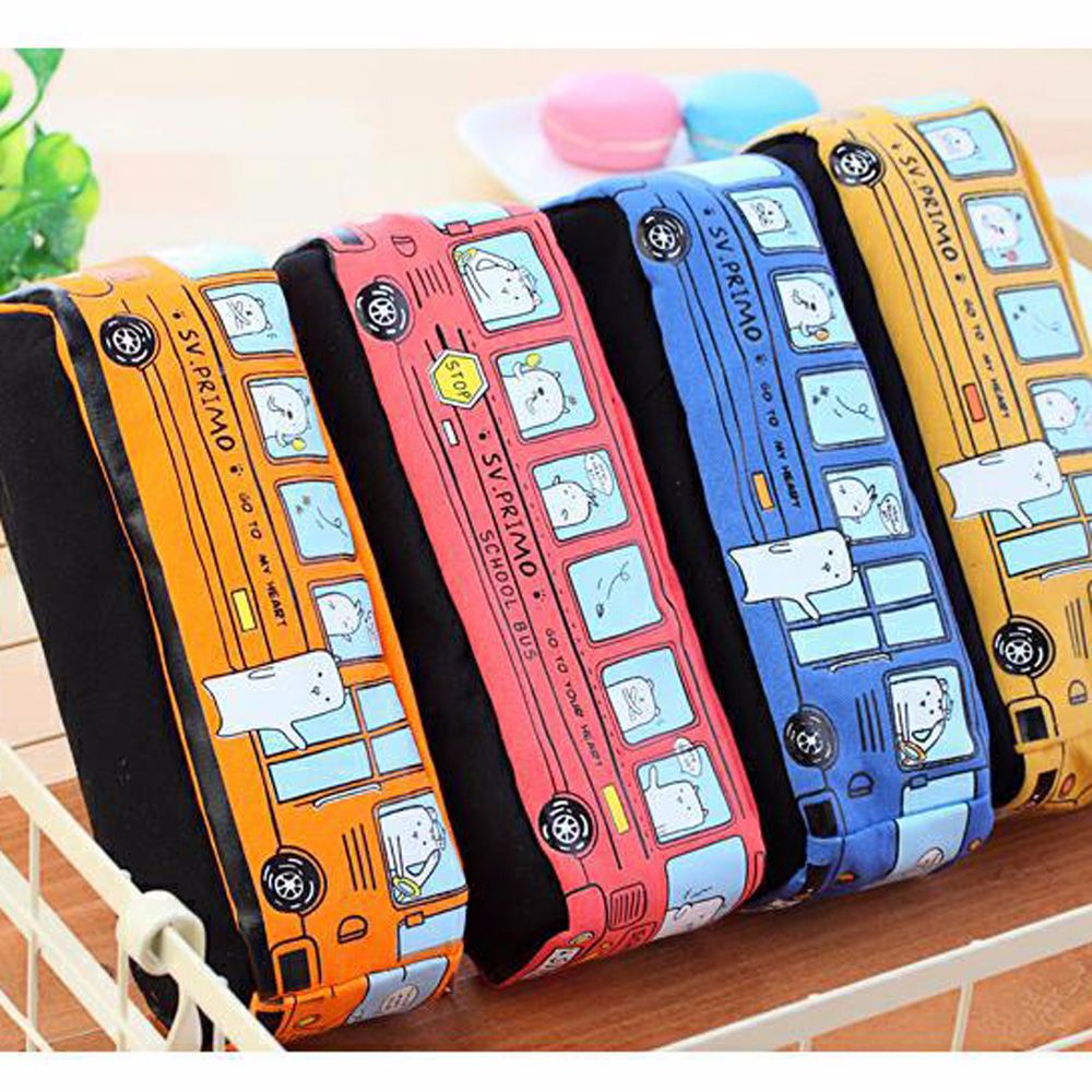 Epoch Túi Đựng Bút Bằng Vải Canvas Hình Xe Buýt Dễ Thương
