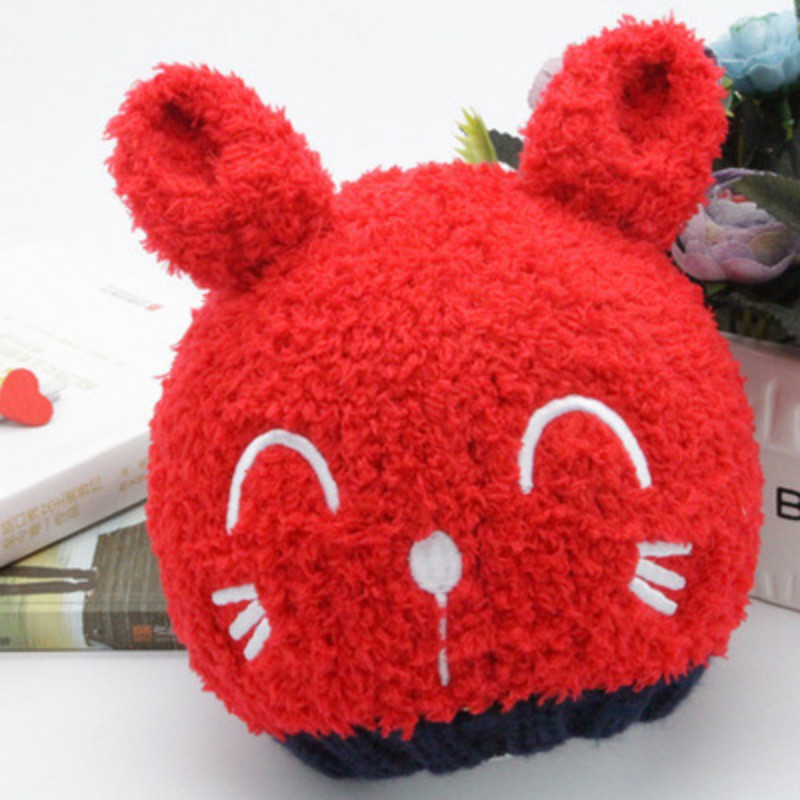 Mũ đan cotton ấm áp, họa tiết dễ thương cho bé