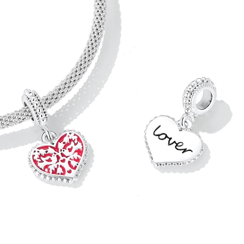 Mặt dây chuyền/ vòng tay Bamoer PA5329 màu bạc trắng hình hoa thời trang dành cho nữ