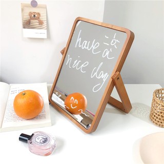 Gương Gỗ Để Bàn Xoay 360 Độ Phong Cách Tối Giản Decor Nhà Cửa - Sẵn