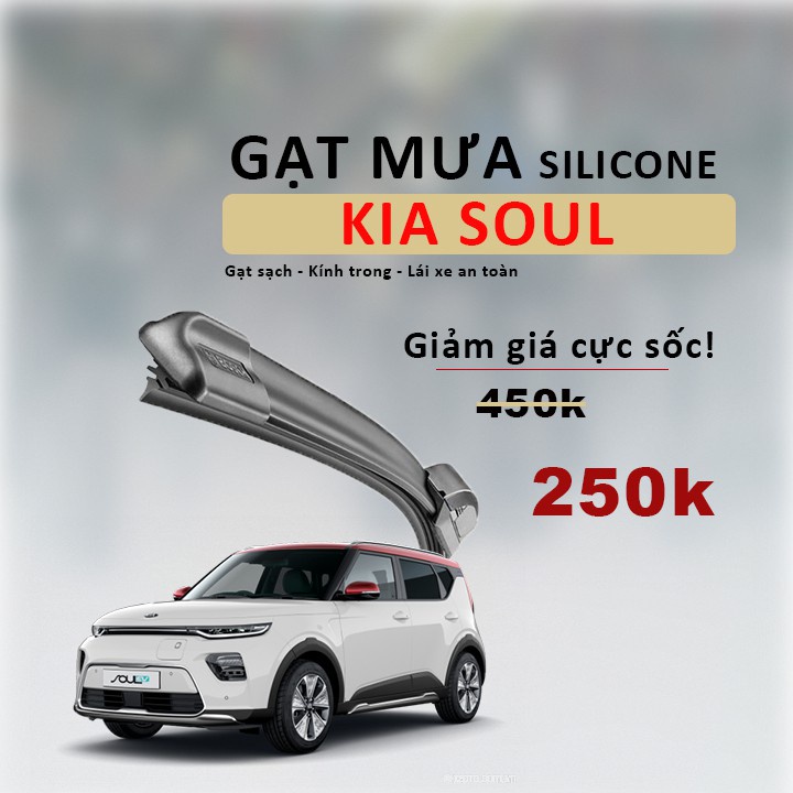 Gạt Mưa Cho Xe Kia Soul - Gạt Mưa Lưỡi Silicon siêu sạch GM34